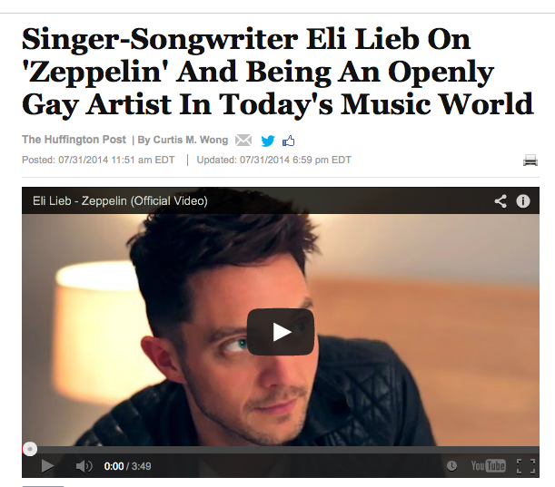 Singer-Songwriter Eli Lieb On ‘Zeppelin’ And Being An Openly Gay Artist In Today’s Music World